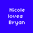 Four display text 'Nicole loves Bryan' with pink highlight changes on a blue background