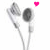 identical earphone icons with small colored hearts above them and 'LOVE' text below, each heart changing color across frames