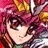 Pixelated close-up of a character with dark hair and a pink bow, set against a blurred background of warm colors.