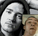 A static image of two people in a split composition, one larger figure on the left and smaller figure on the right.