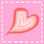 Pink background with repeated heart-shaped icons in varying shades of red and white, arranged in a pattern