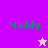 Four display 'Maddy' text with star symbols on purple and pink backgrounds, showing color variations between frames