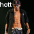 A pixelated figure in a black jacket and cap stands against dark background with 'hott' text above, showing slight pose variation across frames.