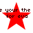 Red star-shaped icon with pixelated text 'e your the z your the for eva' surrounding it, displayed in a of four identical frames