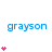 Blue 'grayson' text appears above pink heart stacks of varying heights on a white background with partial gray overlay.