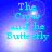 Four identical display cyan text 'The Crow and the Butterfly' on a blue gradient background with a bright white circular glow
