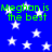 Blue background with white stars and green text reading "Meghan is the best" repeated twice horizontally.