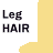 A vertical sequence of yellow leg-shaped icons with black 'Leg HAIR' text, each showing different hair patterns from sparse to dense.