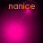 Four- of pink and purple gradient backgrounds with orange 'nanice' text and shifting circular light effects