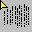 Animated contact sheet of a pixelated icon showing sequential frame changes with falling black vertical bars and shifting blue light effects against gray background.