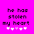 Pixelated text on bright pink background with two of heart symbols, each showing different heart color sequences