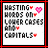 Four pixelated display text about capitalization with heart symbols, each showing different heart arrangements