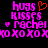 Pixelated text and symbols in pink and red on black background, with one heart symbol changing from solid to outline.