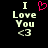 Pixelated text 'I Love You <3' with a pink heart symbol replacing the word 'Love', displayed on black background.