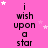 Pink background with repeated black text "i wish upon a star" and scattered white stars, some of which change position across frames.