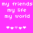 Pixelated text on bright pink background with white and light purple symbols below.
