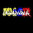 Pixelated text 'AOL' in yellow, blue, and red segments on a black background with visible pixelation.