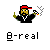Pixelated character with red cap, black shirt, white chain, and green gloves holding a checkered object emitting smoke-like pixels.