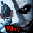 A four- of pixelated images showing a character with white face paint, black eye makeup, and red lips in various poses with text overlays
