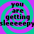 A static image with four identical showing text over a purple and teal spiral background
