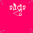 A bright pink background with scattered light blue dots and repeated white pixelated text 'abcs' in a pattern