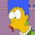 Yellow cartoon character with large white eyes, blue background, and green and white clothing details.