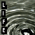 A four- shows a swirling water background with text changes: 'LIFE' vertically on left, 'changes' in cyan top-right, and '<3' at bottom-left