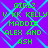 A static image with a purple background and blue diamond-shaped patterns, featuring green text listing names.