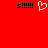 Red background with black 's!!!!!!' text on left and right, white pixelated heart symbol in center.