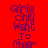 Four vertical display the phrase 'Girls Only Want To Cheer' in purple pixelated text against red, gray, cyan, and brown backgrounds