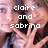 A pixelated image of two people with hands raised, overlaid with white text reading "claire and sabrina" on the left and "best friend for life (333)" on the right.