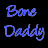 A contact sheet of six animated frames showing the text "Bore Daddy" in different colors alongside a grayscale image of Jack Skellington from The Nightmare Before Christmas.