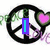 Animated icon with peace symbol, pink hearts, green vines, and changing text elements.