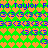 Green background with orange heart pattern and blue text repeating 'Fnd Taylor' and numerical sequences.