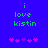 Blue background with green text 'i love kistin' and pink heart symbols below, showing animation where hearts shift position.