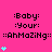 A bright pink background displays three of text with cyan heart symbols that animate between one and four hearts per