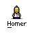 Animated contact sheet of 20 Homer Simpson frames showing various poses, expressions, and text bubbles in pixel art style with gray background transparency.