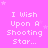 Pink background with white pixelated text reading "I Wish Upon A Shooting Star..." repeated in a pattern, surrounded by small pink stars