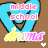 Pixelated blue heart-shaped icon with pink text 'middle school' and yellow-pink gradient text 'dreamer', brown background, small white heart below.