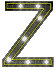 Three identical Z-shaped marquee light displays with yellow outlines and white bulbs on a gray background.