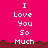 A static image with a bright pink background displaying the text "I Love You So Much" in white pixelated font across two , with a brown pixelated border separating the