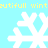 Pixelated snowflakes on a cyan background with yellow text repeating 'utifull wint' across the top and bottom edges.