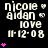 Pixelated text and pink hearts on black background with gray corner, showing animation of heart count increase.