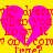 A static image with a bright yellow background featuring two identical pink heart shapes containing red text.