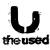 Black U-shaped logo with text "the used" below it on a white background, rendered in pixelated style.