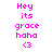 Pixelated text and emoticon with green highlighted on white background, displaying repeated phrases and symbols in pink and green