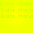 Static image with bright yellow background and repeated light green text reading 'Dulce', 'MariaDulce', and 'Maria' in a pattern