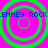 A static image with a bright pink background and four green concentric circles arranged in a , overlaid with blue pixelated text reading "ENNEY ROCK" horizontally across the top and bottom