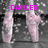 Pixelated animation of ballet dancer feet in pink shoes on a dark stage with pink text overlays reading DANCER and EVA!!!
