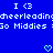 Blue background with white pixelated text reading 'I <3 cheerleading Go Middies' and two cyan heart symbols at bottom.